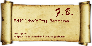 Földváry Bettina névjegykártya