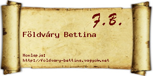 Földváry Bettina névjegykártya