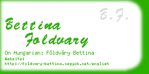 bettina foldvary business card