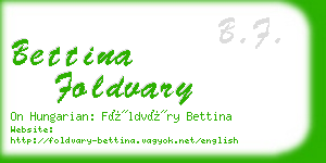 bettina foldvary business card